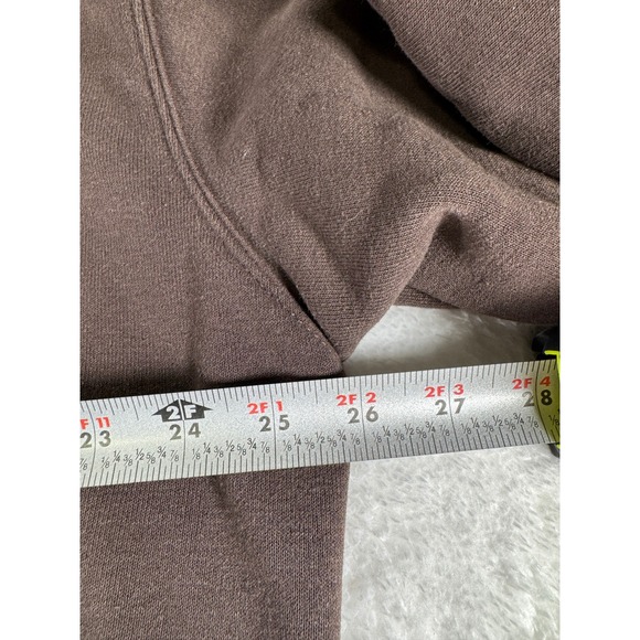 Y2K Carhartt Spellout Hoodie Sweatshirt Brown White Men's Large Workwear Clean - Picture 4 of 8